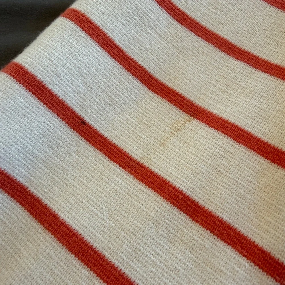 J. Crew Striped Big Button‎ Front Cardigan Women Small Red White